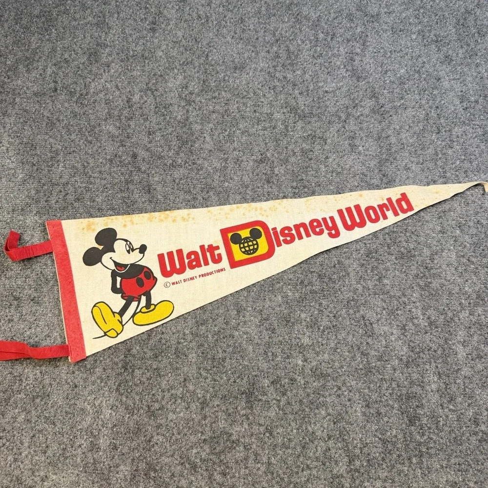 Vtg Florida Disneyland Cypress Gardens Pensacola Picture Souvenir Pennants Lot 3